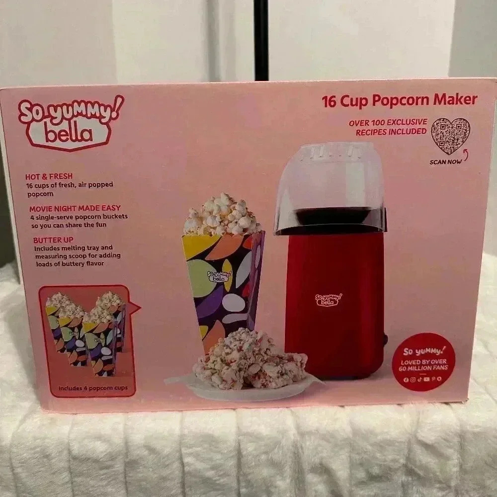 So Yummy by Bella Popcorn Maker with 4 Popcorn Holders